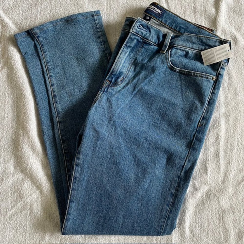 Lands' End Men's Slim Fit Comfort-First Jeans 34 / 32 Stone Wash NWT